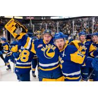 Saskatoon Blades celebrate a game seven victory