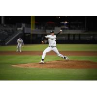 Fayetteville Woodpeckers' Trey Dombroski on the mound