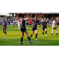 Racing Louisville FC celebrates a goal