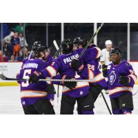 Reading Royals celebrate a goal against the Newfoundland Growlers