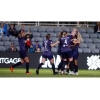 Racing Louisville FC celebrates a goal