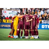 Detroit City FC huddle