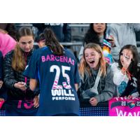 San Diego Wave FC forward Melanie Barcenas signs autographs