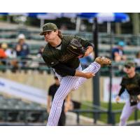 Somerset Patriots pitcher Blane Abeyta delivers