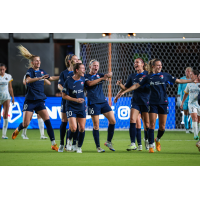 San Diego Wave FC react after a goal