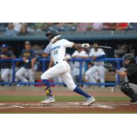 Biloxi Shuckers' Jackson Chourio at bat