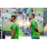 Cristian Roldan and Jordan Morris of Sounders FC