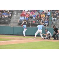 Tri-City Rooster Tails' Myles Emmerson at bat