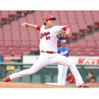 Takuma Uchima with the Hiroshima Toyo Carp