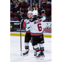 Kelowna Rockets' Connor Pankratz and Jackson Gillespie on game night