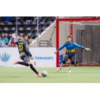 Kraig Chiles of the San Diego Sockers scores the overtime-winning goal over the Tacoma Stars